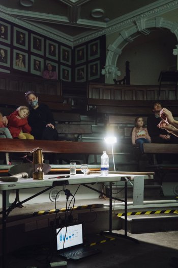 Presenting to an audience in the theatre